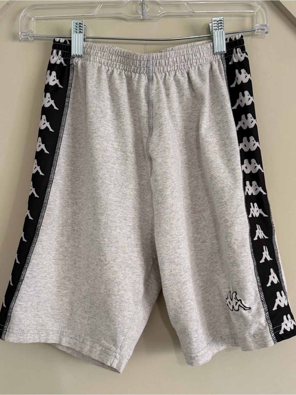 Women’s Kappa Light Gray Athletic Shorts with Black Logo Taping